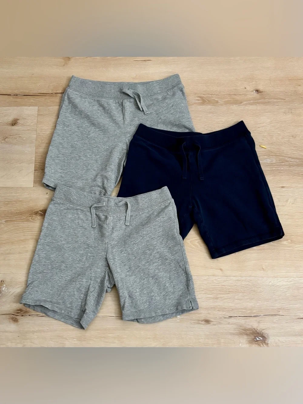 GAP Kids Casual Knit Drawstring Shorts Trio - Gray & Navy
